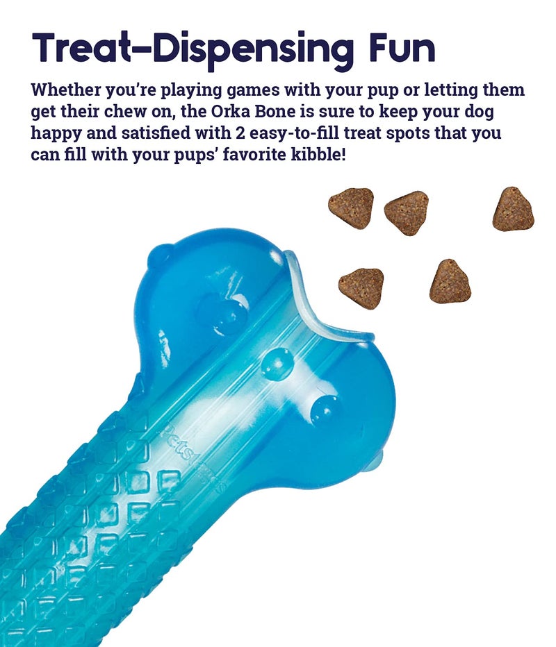 Petstages Orka Bone Royal Blue Treat-Dispensing Dog Chew Toy - Image 4